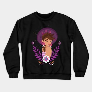 Latina abtract mexican nature floral design Crewneck Sweatshirt